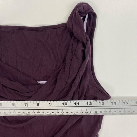 Express Womens Purple Sleeveless Drape Cowl Neck Top Two Layers Size S Small - Picture 10 of 11